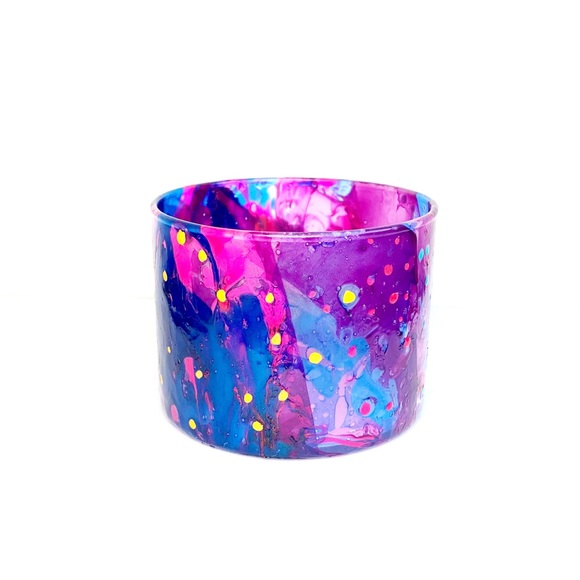 Marbled Colorful Votive Candle Holder Handmade - Picture 6 of 6